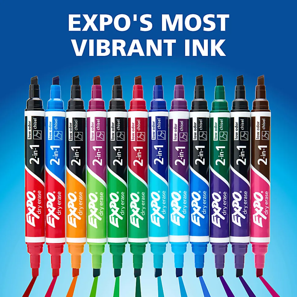 EXPO® 2-in-1 Double-Sided Dry Erase Markers, Pack Of 8