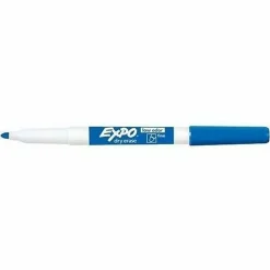 EXPO® Low-Odor Dry-Erase Markers, Fine Point, Blue, Pack Of 12