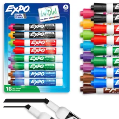 EXPO® Low-Odor Dry-Erase Markers, Chisel Point, Assorted Colors, Pack Of 16