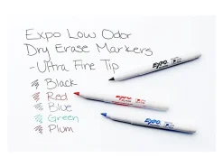 EXPO® Low-Odor Dry-Erase Markers, Ultra-Fine Point, Black, Pack Of 4