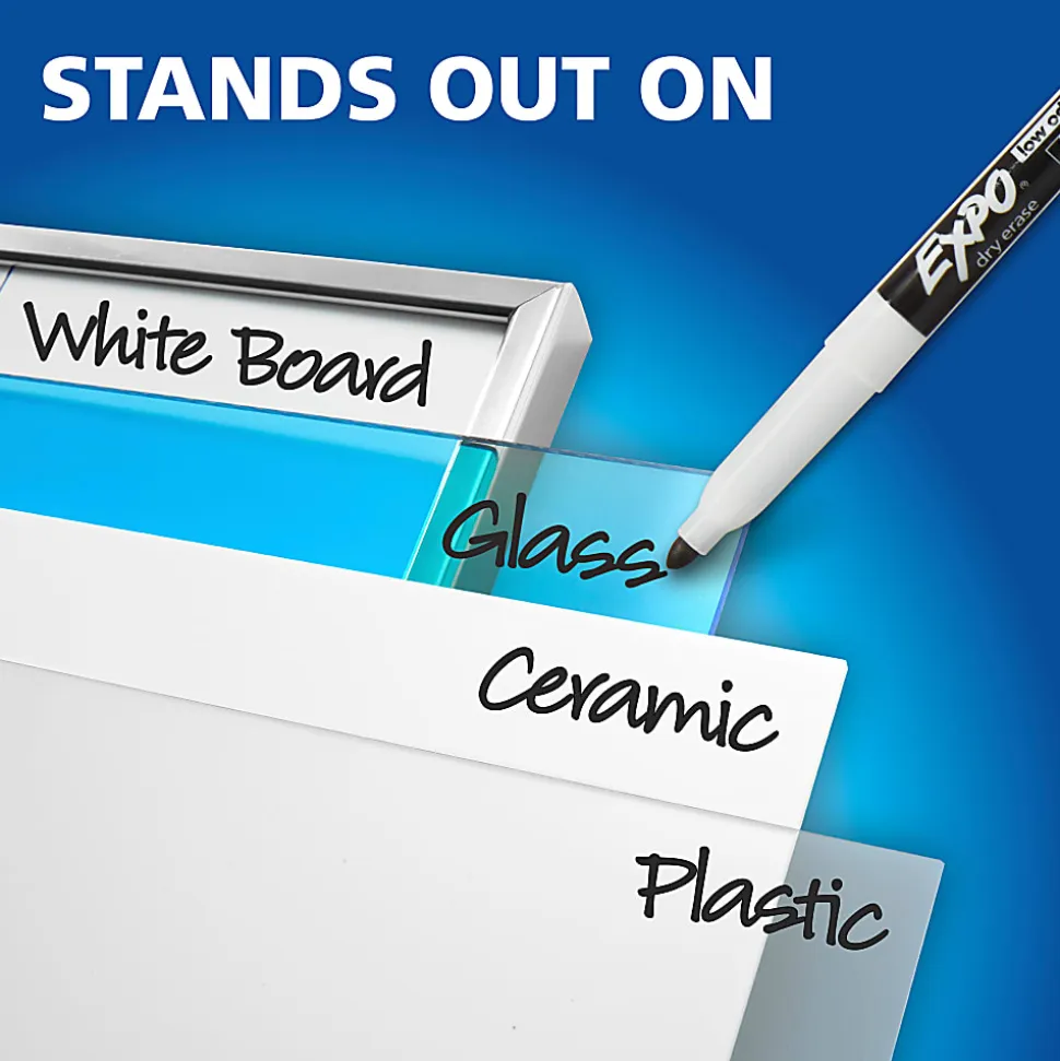 EXPO® Low-Odor Dry-Erase Markers, Bullet Point, Blue, Pack Of 12
