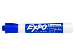 EXPO® Low-Odor Dry-Erase Markers, Bullet Point, Blue, Pack Of 12