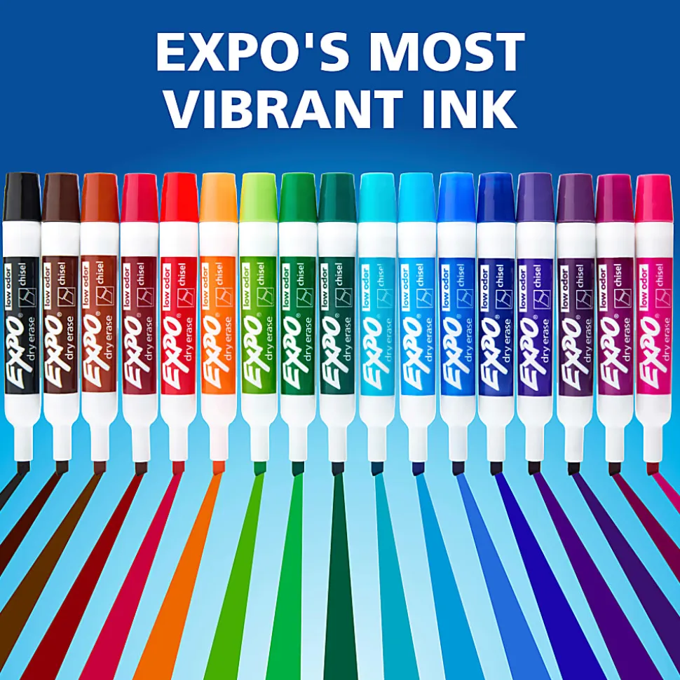EXPO® Low-Odor Dry-Erase Marker, Chisel Point, Green, Pack of 12