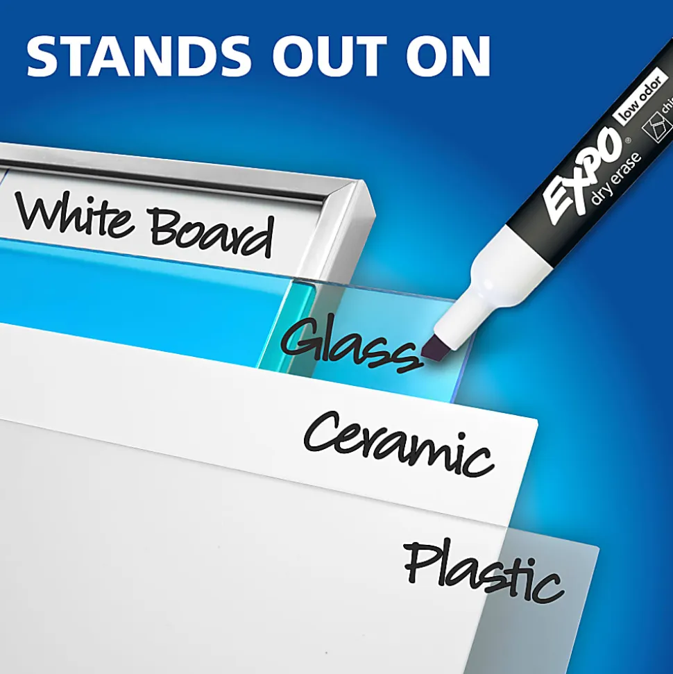 EXPO® Low-Odor Dry-Erase Marker, Chisel Point, Green, Pack of 12