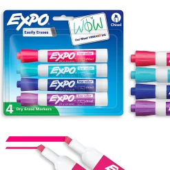 EXPO® Low-Odor Dry-Erase Markers, Chisel Point, Pastel Colors, Pack Of 4