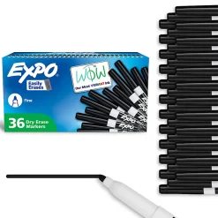 EXPO® Low-Odor Dry-Erase Markers, Fine Point, Black, Pack Of 36