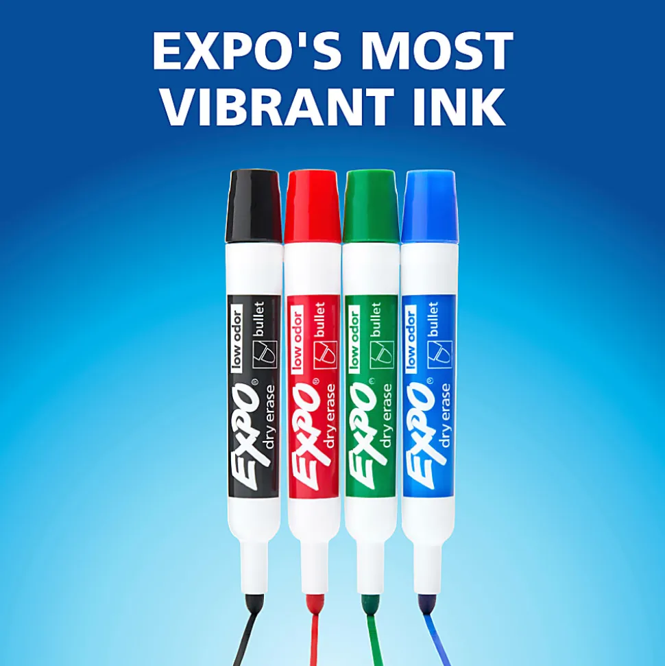 EXPO® Low-Odor Dry-Erase Markers, Bullet Point, Black, Pack Of 12