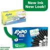 EXPO® Low-Odor Dry-Erase Markers, Ultra-Fine Point, Black, 12/Pack