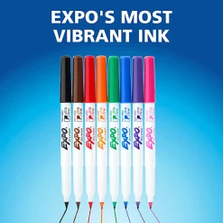 EXPO® Low-Odor Dry-Erase Markers, Ultra-Fine Point, Black, 12/Pack