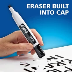 EXPO® Magnetic Dry Erase Markers With Eraser, Chisel Tip, Assorted Ink Colors, Pack Of 4