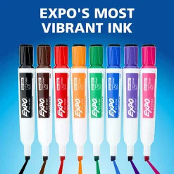 EXPO® Magnetic Dry Erase Markers With Eraser, Chisel Tip, Black Ink, Pack Of 4