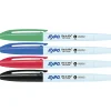 EXPO® Vis-A-Vis Wet-Erase Markers, Fine Point, White Barrels, Assorted Ink Colors, Pack Of 4 Markers