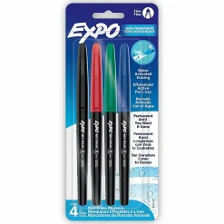 Expo Wet Erase Markers, Fine Tip - Fine Marker Point - Erasable - Assorted Ink - 4 / Pack