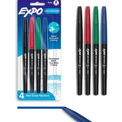 Expo Wet Erase Markers, Fine Tip - Fine Marker Point - Erasable - Assorted Ink - 4 / Pack