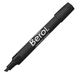 Faber Castell Berol By Eberhard Faber 3000 Chisel Tip Permanent Markers, Black, Pack Of 12
