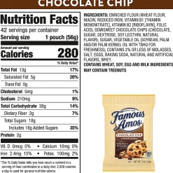 Famous Amos Chocolate Chip Cookies, 2-Oz Bag, Pack Of 42