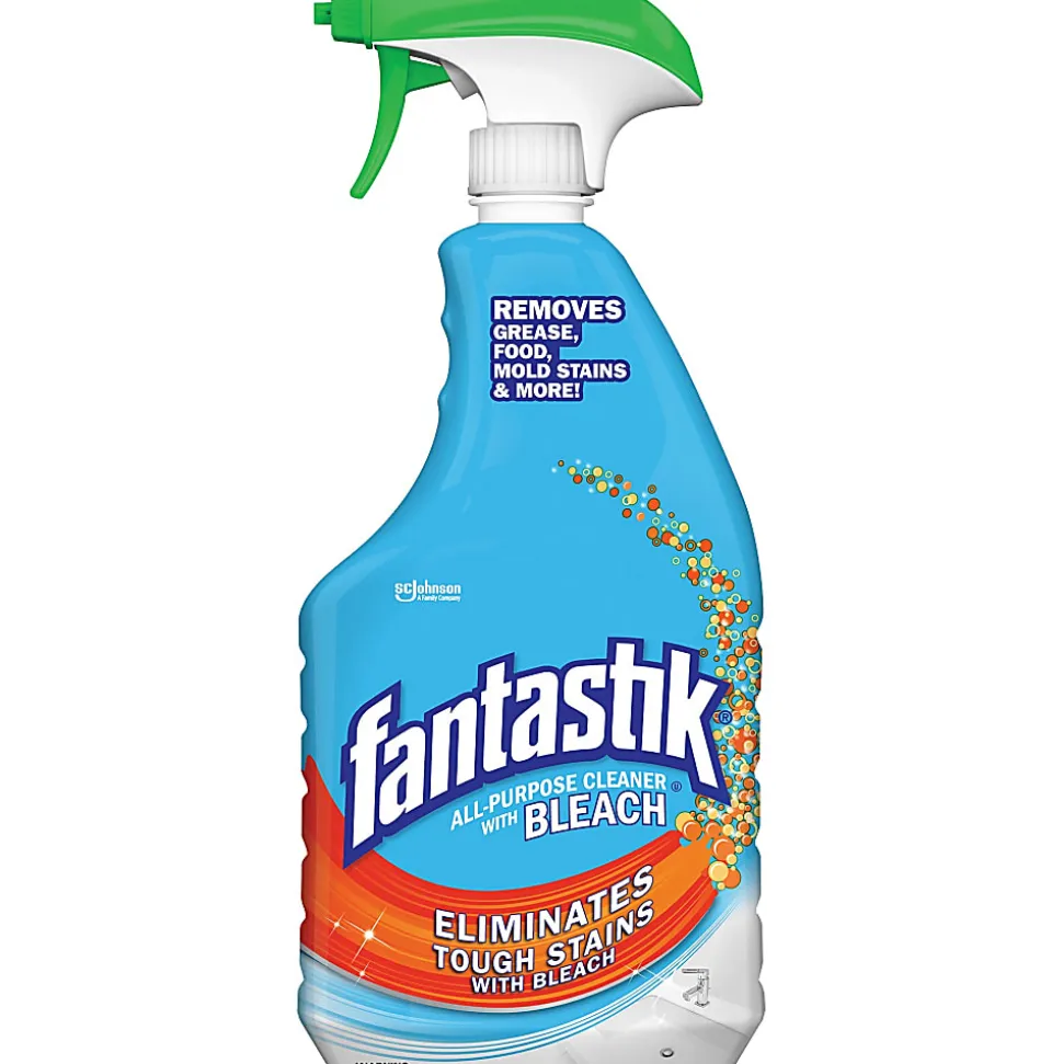 Fantastik® All-Purpose Cleaner With Bleach Spray, Fresh Clean Scent, 32 Oz Bottle, Clear, Case Of 8