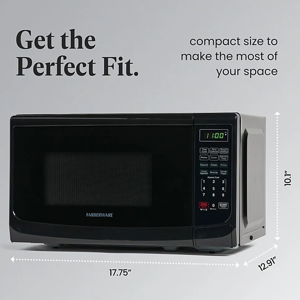 Farberware Classic 0.7 Cu Ft Countertop Microwave, Black