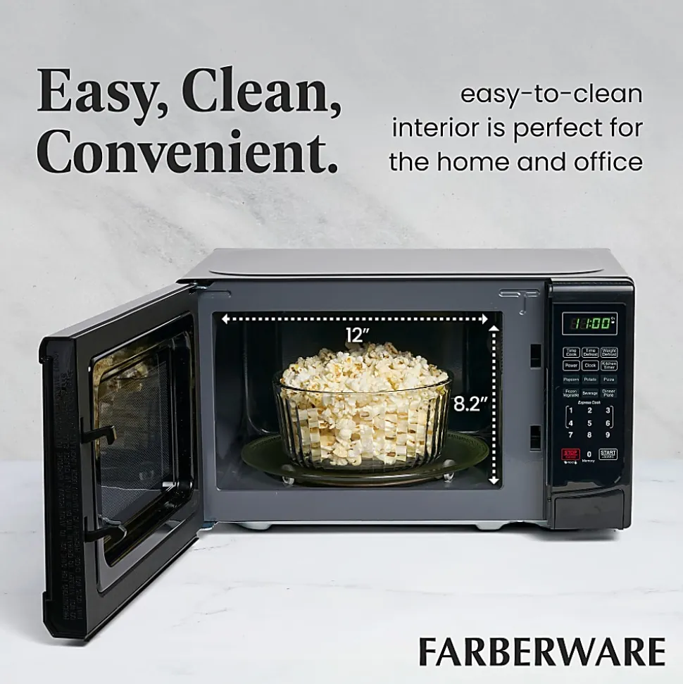 Farberware Classic 0.7 Cu Ft Countertop Microwave, Black