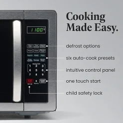 Farberware Classic 1.1 Cu Ft Countertop Microwave, Stainless Steel/Black