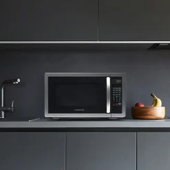 Farberware Classic 1.1 Cu Ft Countertop Microwave, Stainless Steel/Black