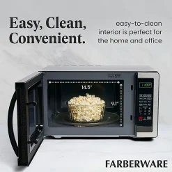 Farberware Classic 1.1 Cu Ft Countertop Microwave, Stainless Steel/Black