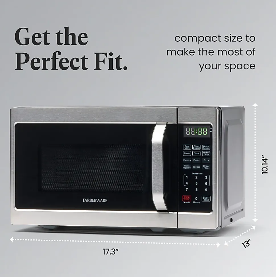 Farberware Classic FMO07AHTBKJ 0.7 Cu Ft Microwave Oven, Brushed Stainless