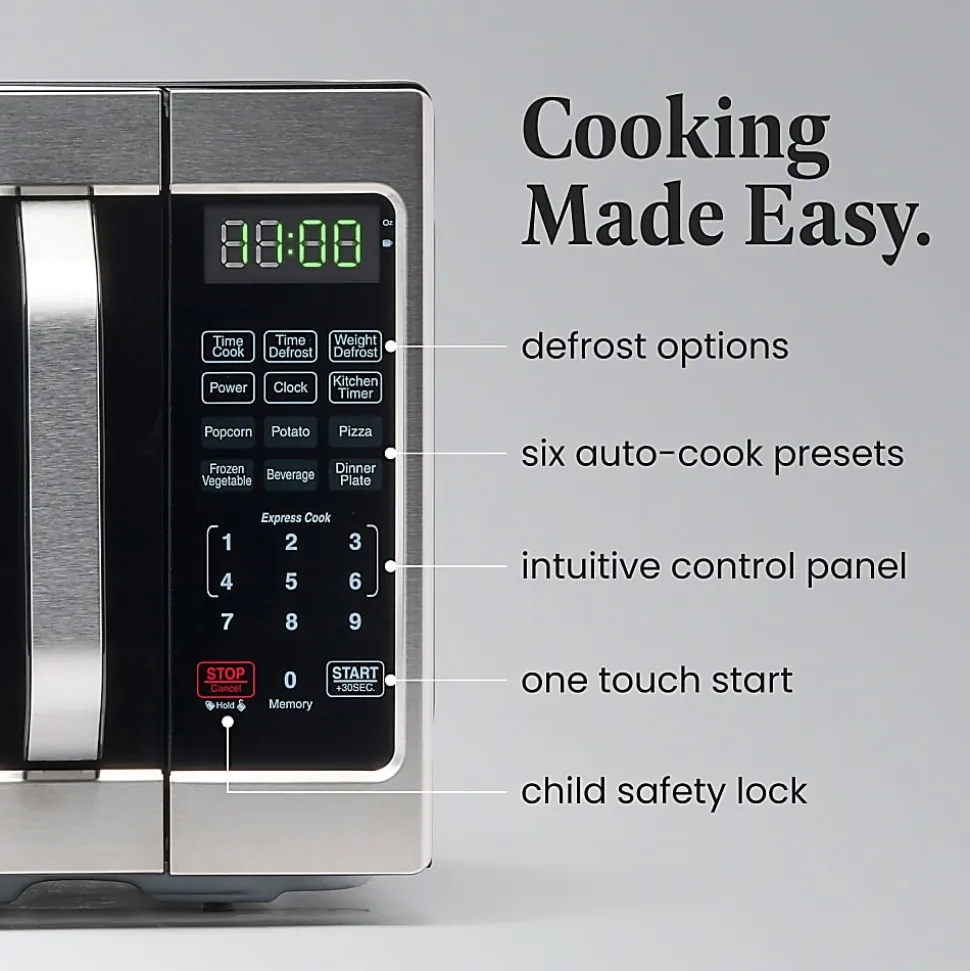 Farberware Classic FMO07AHTBKJ 0.7 Cu Ft Microwave Oven, Brushed Stainless