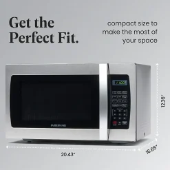 Farberware Professional 1.3 Cu Ft Countertop Microwave Oven, Stainless Steel/Black