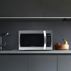 Farberware Professional 1.3 Cu Ft Countertop Microwave Oven, Stainless Steel/Black