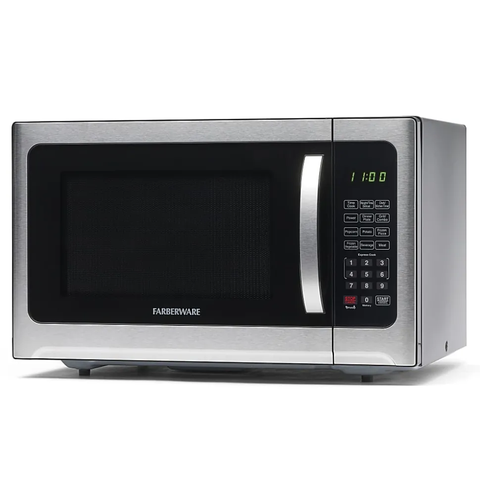 Farberware Professional Microwave And Grill Oven, 1.2 Cu. Ft., Silver