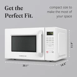 Farberware 1000W Compact Countertop Microwave Oven, 1.1 Cu. Ft., White, Total Qty 1