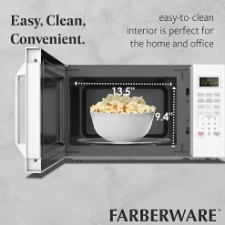Farberware 1000W Compact Countertop Microwave Oven, 1.1 Cu. Ft., White, Total Qty 1