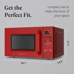 Farberware 1000W Compact Countertop Microwave Oven, 1.1 Cu. Ft., Red, Total Qty 1