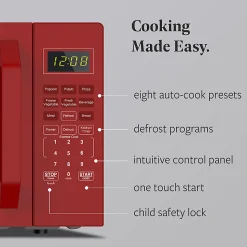 Farberware 1000W Compact Countertop Microwave Oven, 1.1 Cu. Ft., Red, Total Qty 1