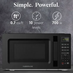Farberware 700W Compact Countertop Microwave Oven, 0.7 Cu. Ft., Black, Total Qty 1