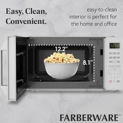 Farberware 700W Compact Countertop Microwave Oven, 0.7 Cu. Ft., White, Total Qty 1