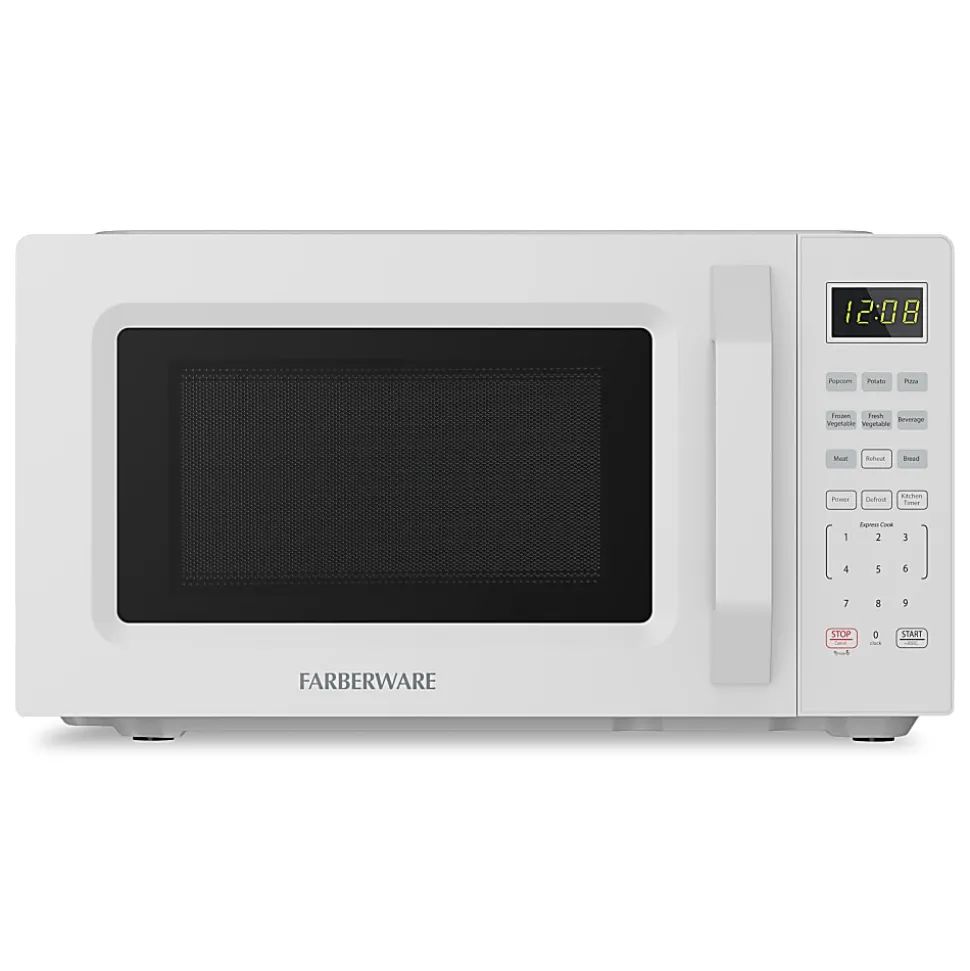 Farberware 700W Compact Countertop Microwave Oven, 0.7 Cu. Ft., White, Total Qty 1