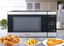 Farberware 700W Compact Microwave Oven, 0.7 Cu. Ft., Silver, Total Qty 1