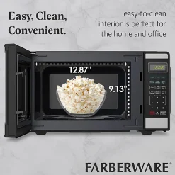 Farberware 900W Countertop Microwave Oven, 0.9 Cu. Ft., Black/Silver, Total Qty 1