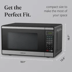 Farberware 900W Countertop Microwave Oven, 0.9 Cu. Ft., Black/Silver, Total Qty 1