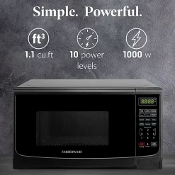 Farberware 1,000W Countertop Microwave Oven, 1.1 Cu. Ft., Retro Black