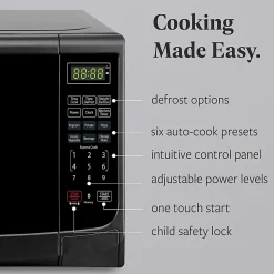 Farberware 1,000W Countertop Microwave Oven, 1.1 Cu. Ft., Retro Black