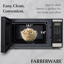 Farberware 1000W Countertop Microwave Oven, 1.1 Cu. Ft., Black/Silver, Total Qty 1