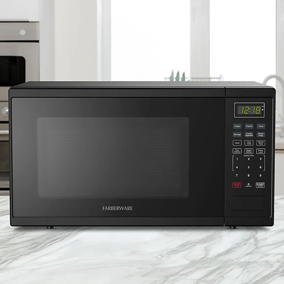Farberware 1000W Microwave Oven, 1.1 Cu. Ft., Black, Total Qty 1