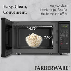 Farberware 1000W Microwave Oven, 1.1 Cu. Ft., Black, Total Qty 1