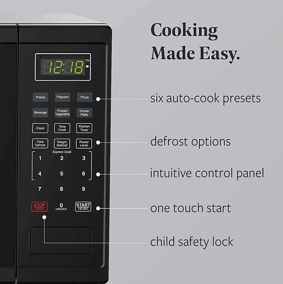 Farberware 1000W Microwave Oven, 1.1 Cu. Ft., Black, Total Qty 1