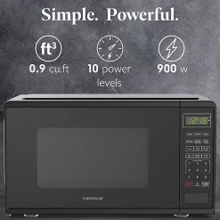 Farberware 900W Microwave Oven, 0.9 Cu. Ft., Black, Total Qty 1