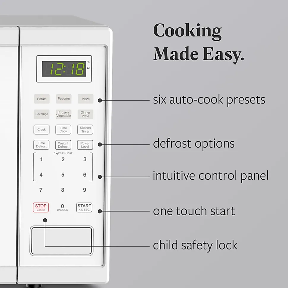 Farberware 1000W Microwave Oven, 1.1 Cu. Ft., White, Total Qty 1