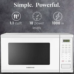 Farberware 1000W Microwave Oven, 1.1 Cu. Ft., White, Total Qty 1